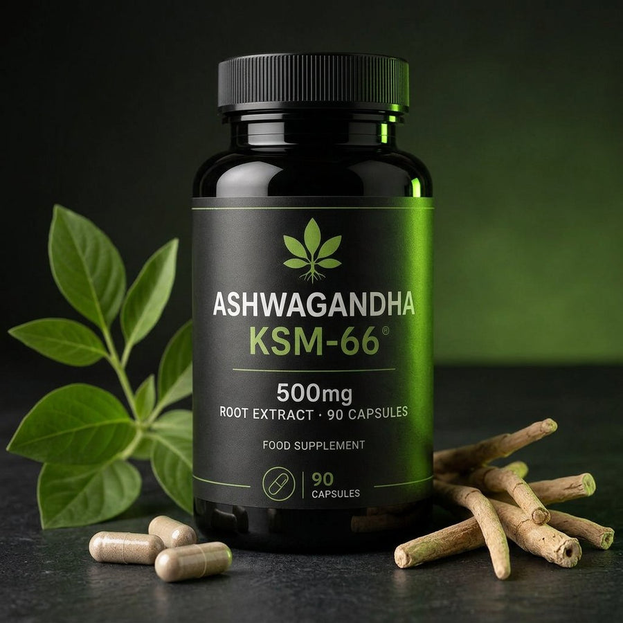 Ashwagandha KSM-66 500mg root extract — 90 capsules