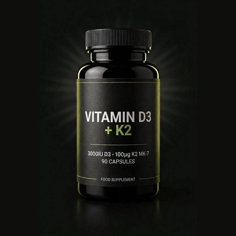 Vitamin D3 + K2, 3000IU + 100ug MK-7, 90 capsules